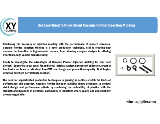 Get Everything To Know About Ceramic Powder Injection Molding