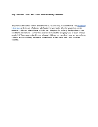 Why Oversized T Shirt Men Outfits Are Dominating Streetwear