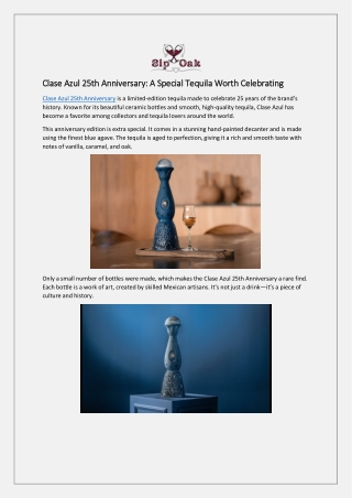 Clase Azul 25th Anniversary: A Special Tequila Worth Celebrating
