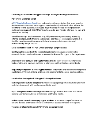 Launching a Localized P2P Crypto Exchange_ Strategies for Regional Success