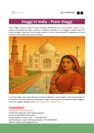 Viaggi in India - Prem Viaggi