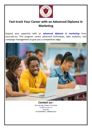 Fast-track Your Career with an Advanced Diploma in Marketing