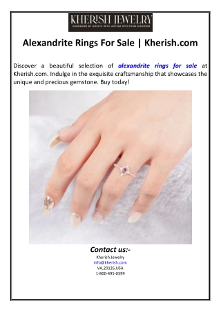 Alexandrite Rings For Sale | Kherish.com