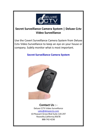 Secret Surveillance Camera System  Deluxe Cctv Video Surveillance