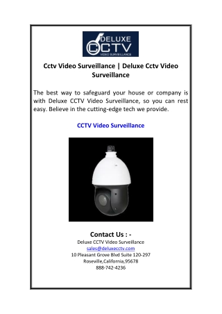 Cctv Video Surveillance  Deluxe Cctv Video Surveillance