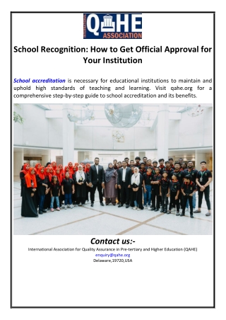School Recognition: How to Get Official Approval for Your Institution