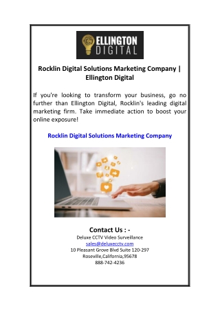 Rocklin Digital Solutions Marketing Company  Ellington Digital