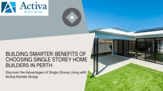Single Story Home Builders Perth