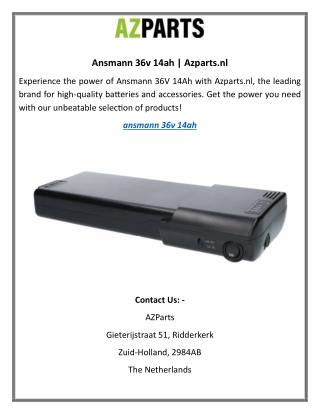 Ansmann 36v 14ah Azparts.nl