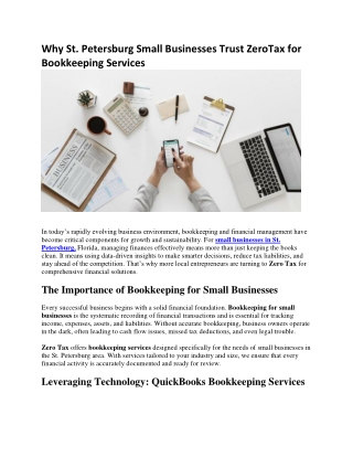 Why St. Petersburg Small Businesses Trust ZeroTax for Bookkeeping Services
