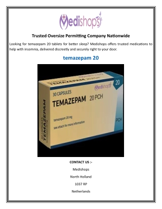 Temazepam 20  Medishops.net
