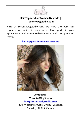 Hair Toppers For Women Near Me Torontowigstudio.com