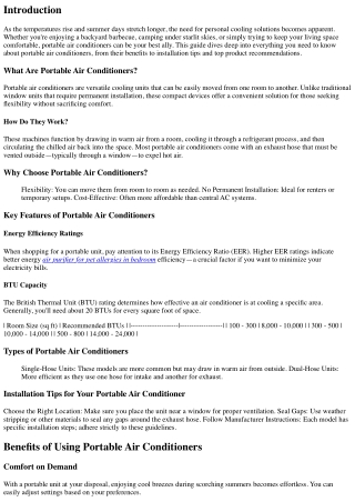 Portable Air Conditioners: The Ultimate Guide to Beating the Heat On-the-Go