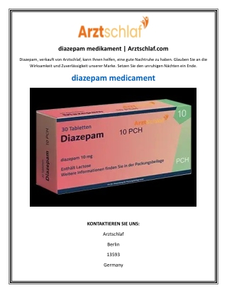 diazepam medikament  Arztschlaf
