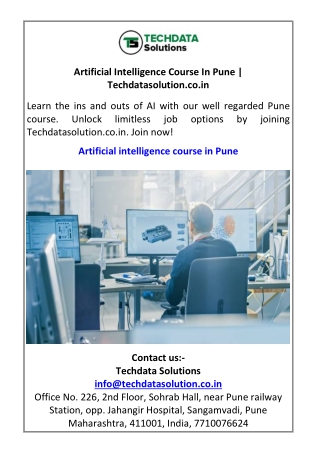 Artificial Intelligence Course In Pune Techdatasolution.co.in