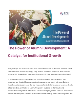 The Power of Alumni Development_ A Catalyst for Institutional Growth