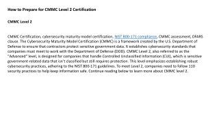 How to Prepare for CMMC Level 2 Certification