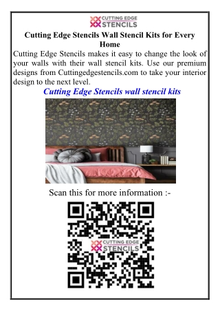 Cutting Edge Stencils Wall Stencil Kits for Every Home