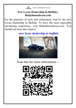 New Lexus Dealership In Buffalo Bobjohnsonlexus.com