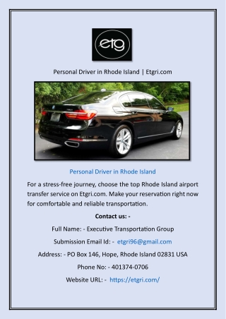 Personal Driver in Rhode Island