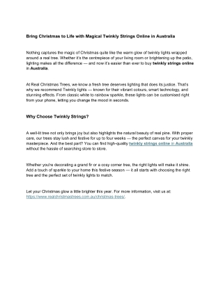 Bring Christmas to Life with Magical Twinkly Strings Online