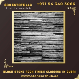 Black Stone Rock Finish Cladding In Dubai - ☎  971 54 340 3066