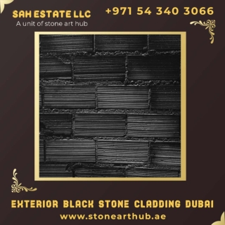 Exterior Black Stone Cladding Dubai - ☎  971 54 340 3066