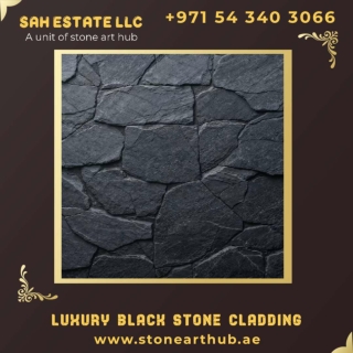 Luxury Black Stone Cladding - ☎  971 54 340 3066