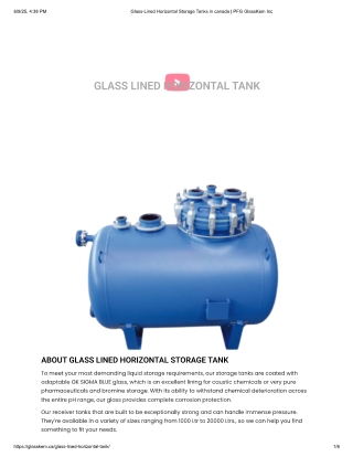 Glass-Lined Horizontal Storage Tanks in canada | GlassKem