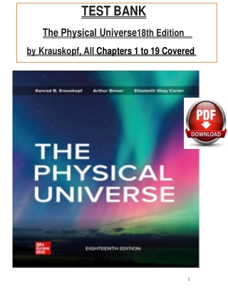 Test Bank for The Physical Universe, 18th Edition by Konrad Krauskopf