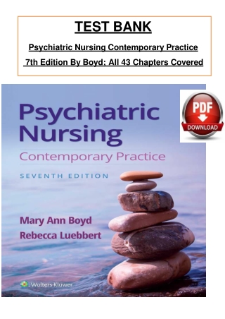 Test Bank For Psychiatric Nursing Contemporary Practice 7th Edition By Mary Ann Boyd Rebecca Luebbert