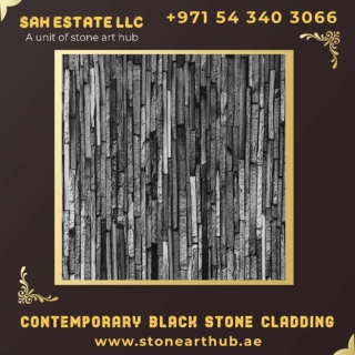 Contemporary Black Stone Cladding - ☎  971 54 340 3066