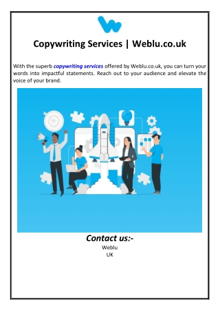 Copywriting Services | Weblu.co.uk
