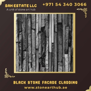Black Stone Facade Cladding - ☎  971 54 340 3066