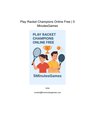 Play Racket Champions Online Free _ 5 MinutesGames