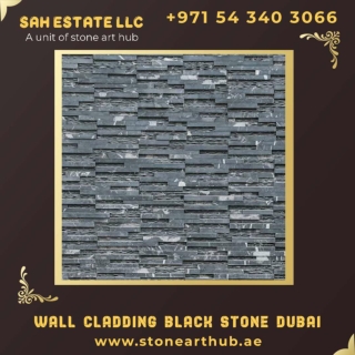Wall Cladding Black Stone Dubai - ☎  971 54 340 3066