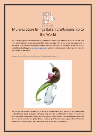Murano Store Brings Italian Craftsmanship to the World