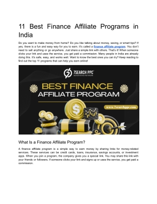 11 Best Finance Affiliate Programs in India