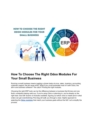 How to Choose the Right Odoo Modules for Your Small Business Needs