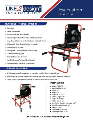 Medical Foldable Aluminum Mobile Evacuation Chair