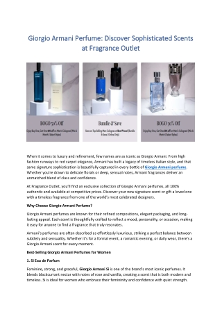 Giorgio Armani Perfumes and Fragrances