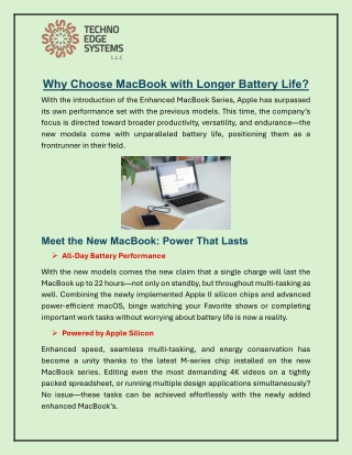 Why Choose MacBook with Longer Battery Life?