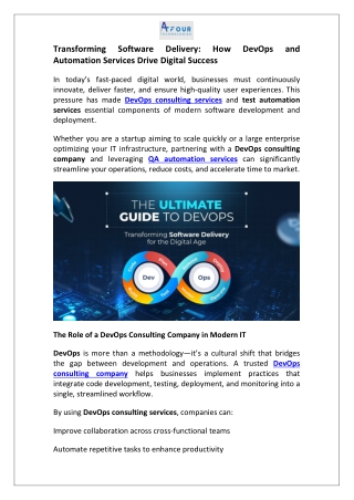 Transforming Software Delivery How DevOps and Automation Services Drive Digital Success
