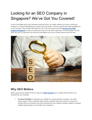 Looking for an SEO Company in Singapore_ We’ve Got You Covered!