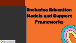 Inclusive Education Models and Support Frameworks