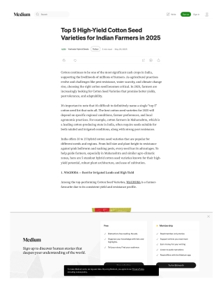 Top 5 High-Yield Cotton Seed Varieties for Indian Farmers in 2025