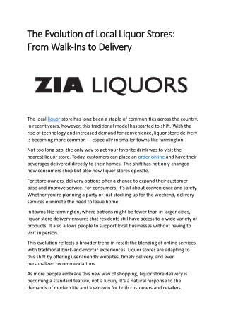 The Evolution of Local Liquor Stores - Zia Liquor