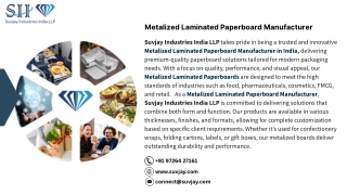 Metalized Laminated Paperboard Manufacturer