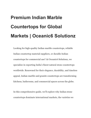 India's Trusted Granite Manufacturer_ Export Quality Countertops & Quartz