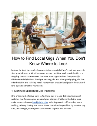 How to Find Local Gigs When You Don't Know Where to Look